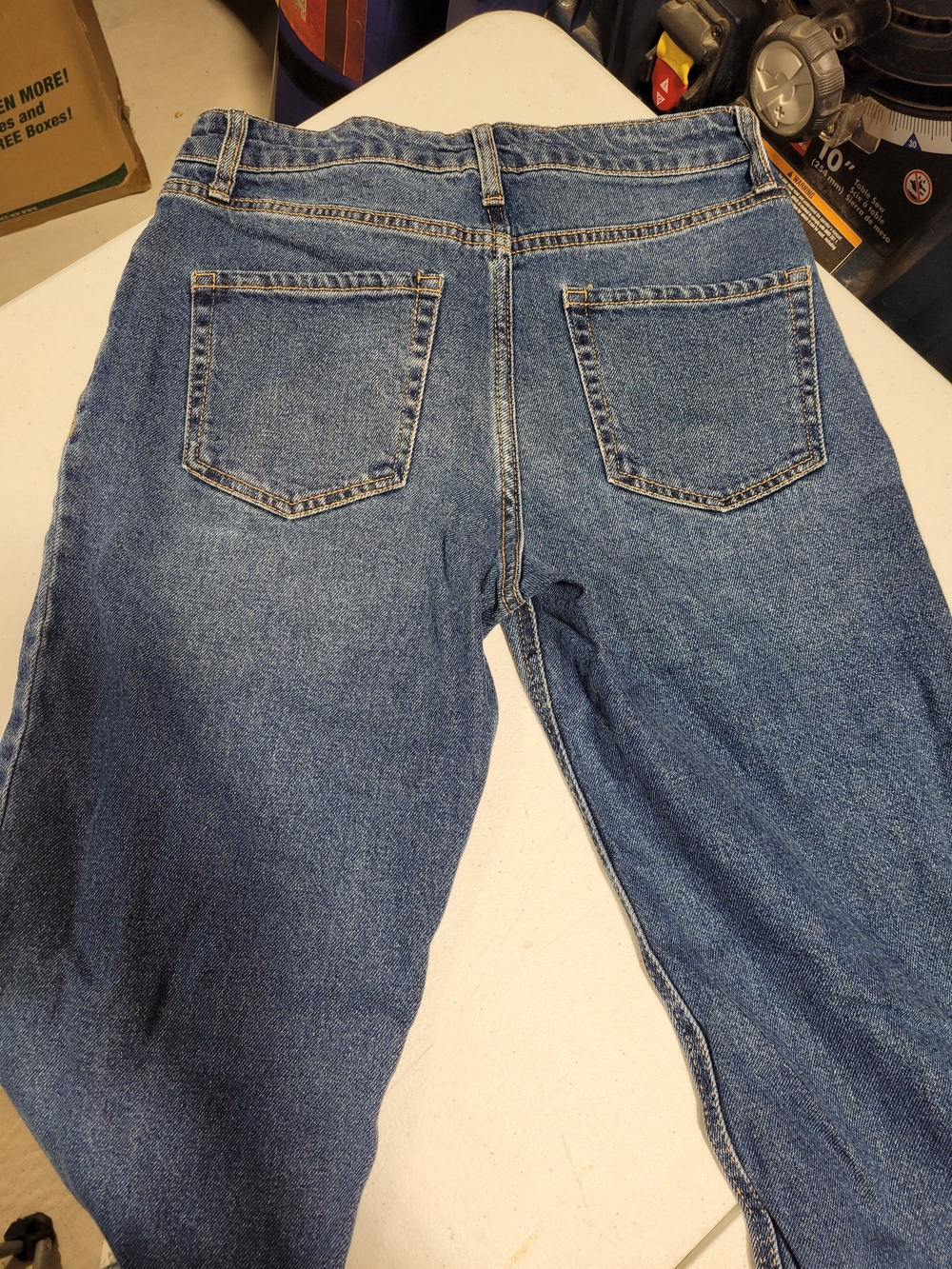 wild fable Blue Straight-Leg Women's Jeans with Distressed Knee - Picture 4 of 4